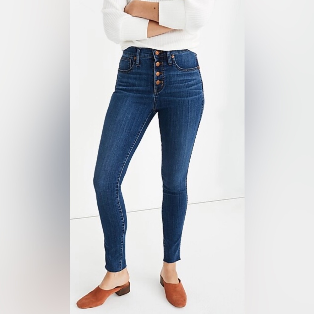 10" High-Rise Skinny Jeans in Brinville Wash: Button-Front TENCEL™ Denim Edition